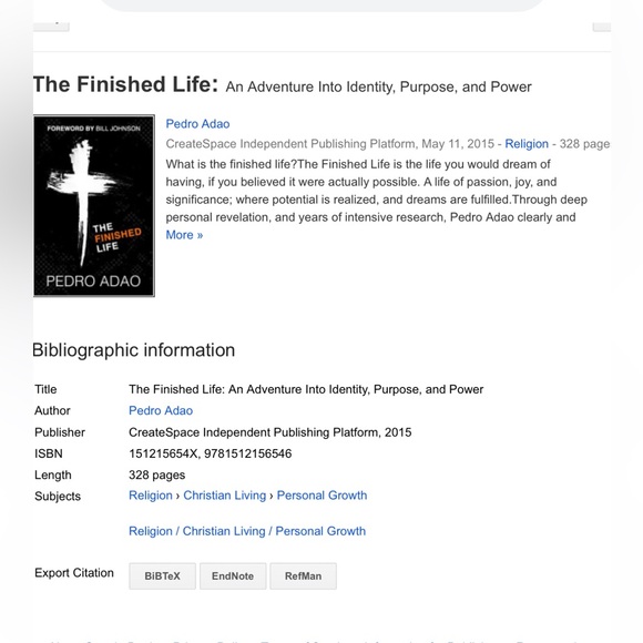 "The finished Life" by Pedro Adao book. EUC - Picture 2 of 4